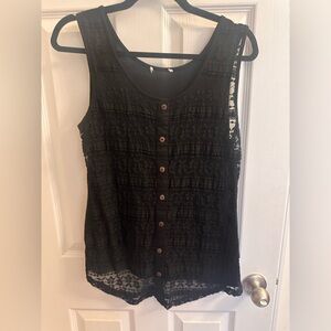 Zenana Outfitters Black Smocked Tank Top